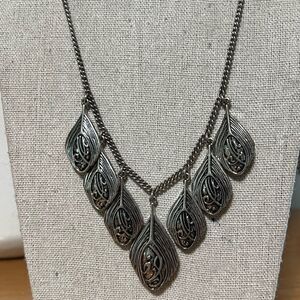 Lucky Brand Silver Teardrop Pendant Reversible Necklace #LBNK7